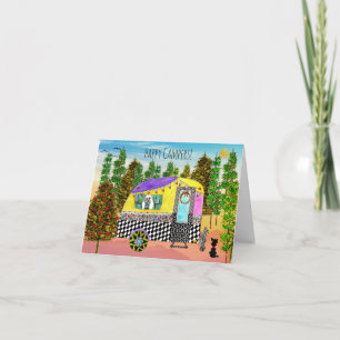 Cute and Colourful Happy Campers Greeting Card