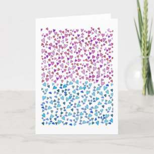 Cute And Colourful Hearts Thank You Card
