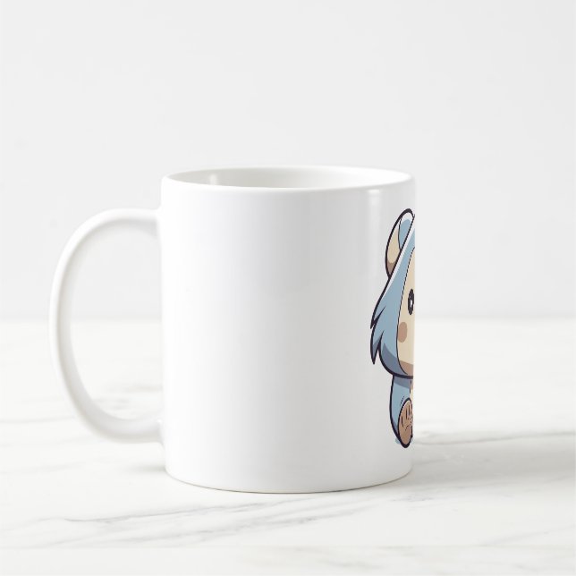 Cute and Colourful: Hedgehog Art in Kawaii Style Coffee Mug (Left)