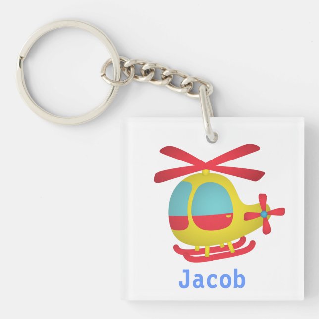 Cute and Colourful Helicopter for Kids Key Ring (Front)