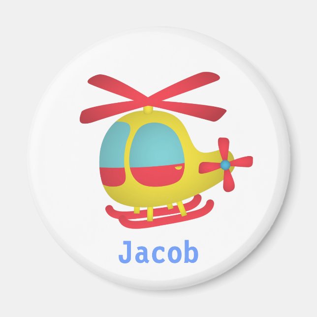 Cute and Colourful Helicopter for Kids Magnet (Front)