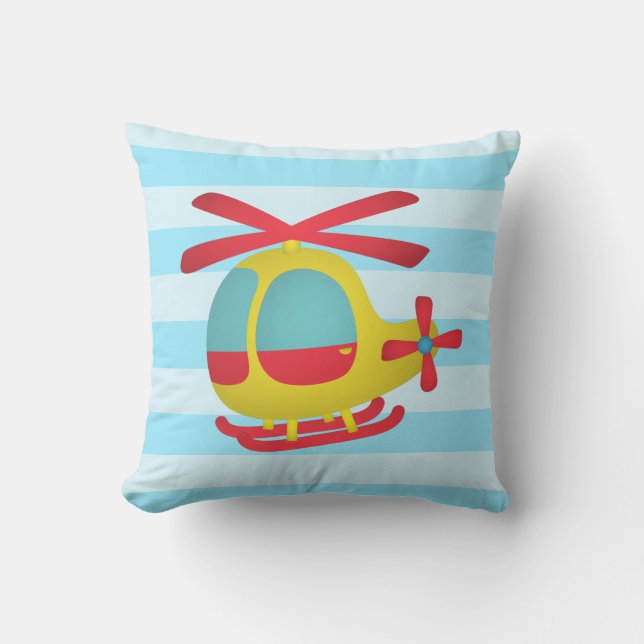 Cute and Colourful Helicopter for Kids Room Cushion (Front)