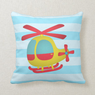 Cute and Colourful Helicopter for Kids Room Cushion