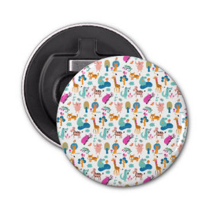 Cute and Colourful Jungle Animals Pattern Bottle Opener