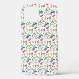 Cute and Colourful Jungle Animals Pattern iPhone 12 Case