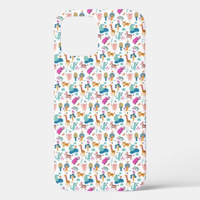 Cute and Colourful Jungle Animals Pattern Case-Mate iPhone Case (Back)
