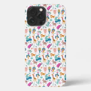 Cute and Colourful Jungle Animals Pattern iPhone 13 Pro Max Case