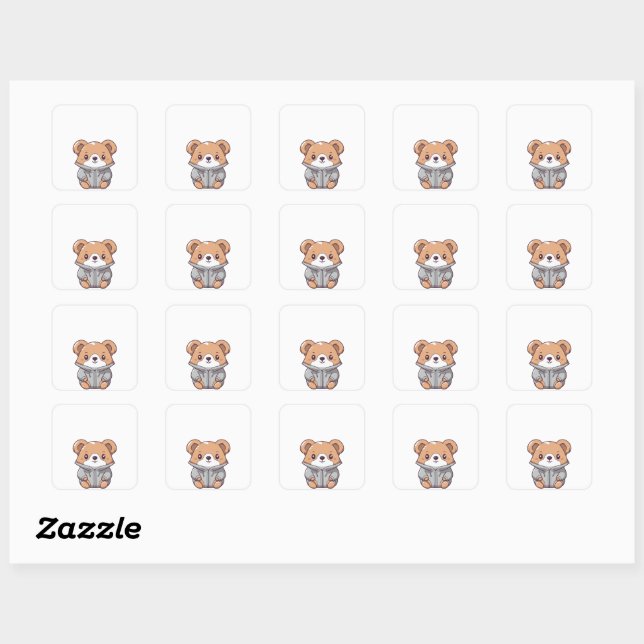 Cute and Colourful Koala Art Square Sticker (Sheet)