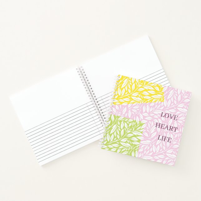 Cute and colourful leave pattern transparent art notebook (Inside)