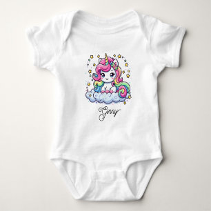 Cute and Colourful Little Unicorn Baby Bodysuit