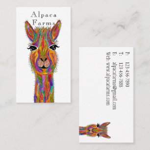 Cute and Colourful Llama/Alpaca Business Card