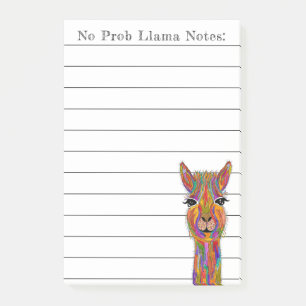 Cute and Colourful Llama Alpaca Post-it Notes