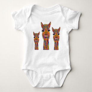 Cute and Colourful Llama Baby Bodysuit