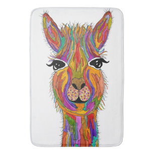 Cute and Colourful Llama Bath Mat