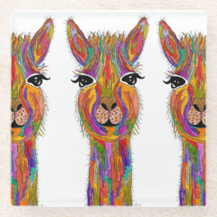Cute and Colourful Llama Coaster