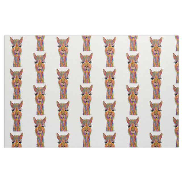 Cute and Colourful Llama Fabric (Fat Quarter)