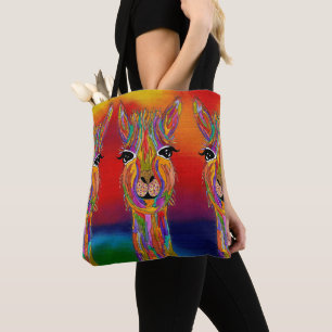 Cute and Colourful Llama Tote Bag