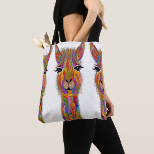 Cute and Colourful Llama Tote Bag