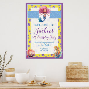 Cute and Colourful Magic Mermaid Poster