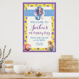 Cute and Colourful Magic Mermaid Poster