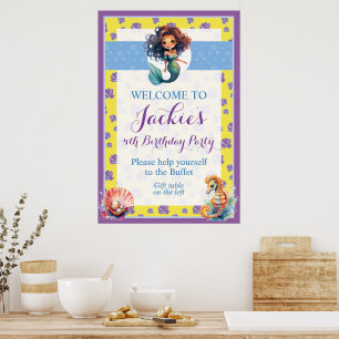 Cute and Colourful Magic Mermaid Poster