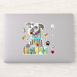 Cute and Colourful Mixed Breed Dog Vinyl Stickers