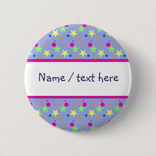 cute and colourful modern trendy star design 6 cm round badge