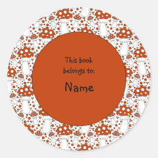 cute and colourful mushroom  classic round sticker