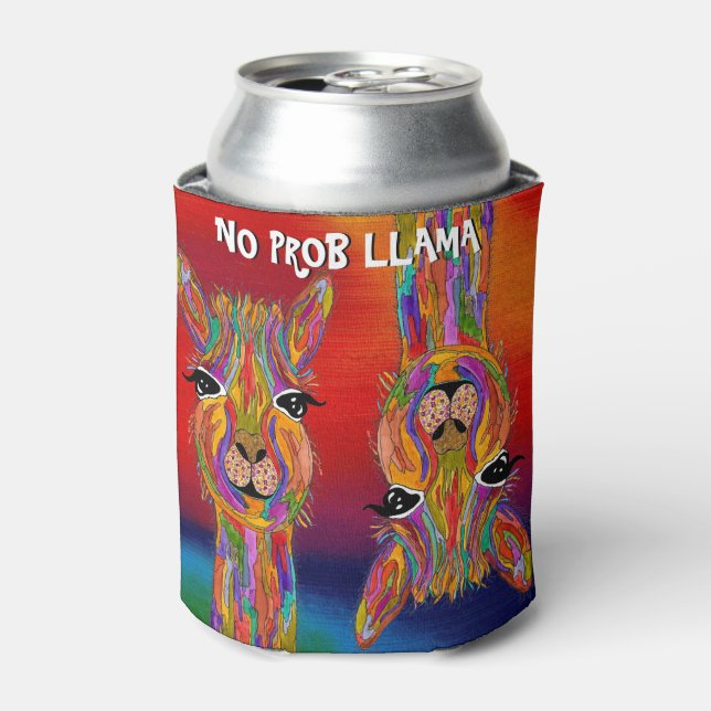 Cute and Colourful No Prob Llama Can Cooler (Can Front)