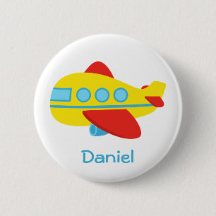 Cute and Colourful Passenger Aeroplane 6 Cm Round Badge