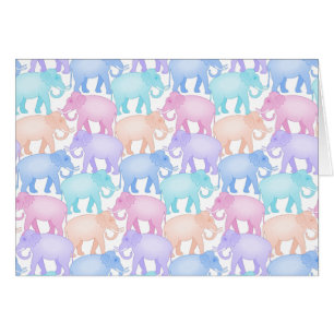 Cute and Colourful Pastel Elephant Pattern