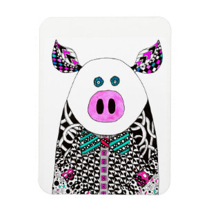 Cute and Colourful Pig Magnet 3" x 4"