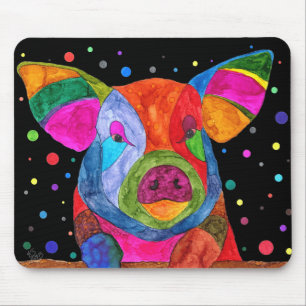 Cute and Colourful Pig Mousepad