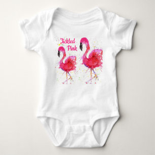 Cute and Colourful Pink Flamingo Baby Bodysuit