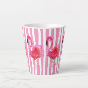 Cute and Colourful Pink Flamingo Latte Mug