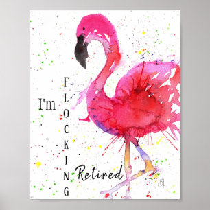 Cute and Colourful Pink Flamingo Poster 8X10"