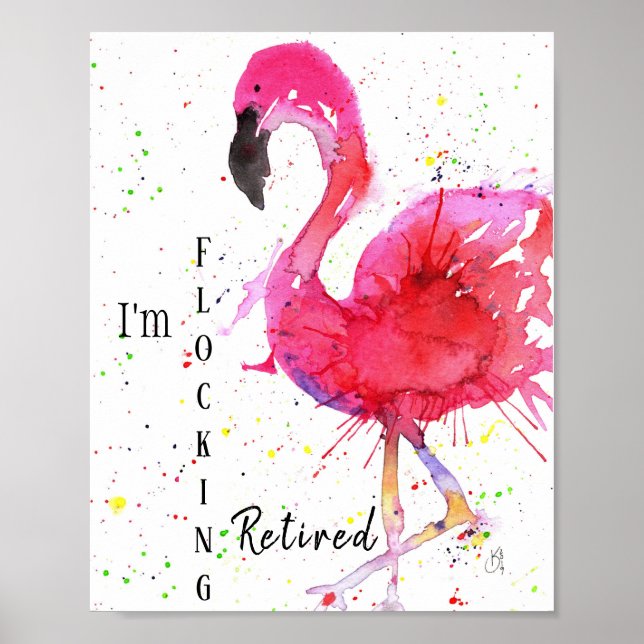 Cute and Colourful Pink Flamingo Poster 8X10" (Front)