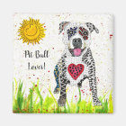 Cute and Colourful Pit Bull Magnet 2"
