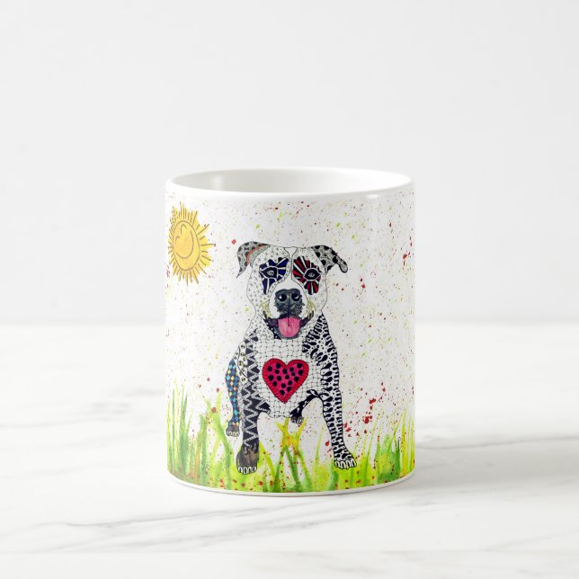 Cute and Colourful Pit Bull Mug (Center)