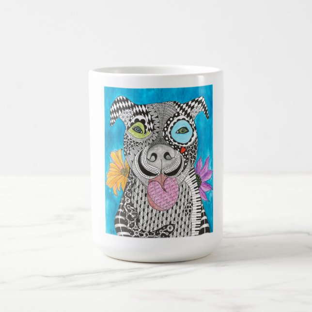 Cute and Colourful Pitbull Dog Mug (Center)