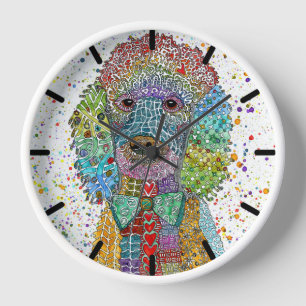 Cute and Colourful Poodle Goldendoodle Clock