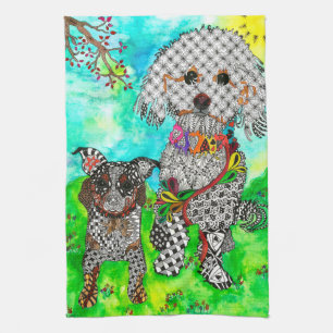 Cute and Colourful Poodle Kitchen Towel
