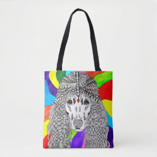 Cute and Colourful Poodle Tote Bag