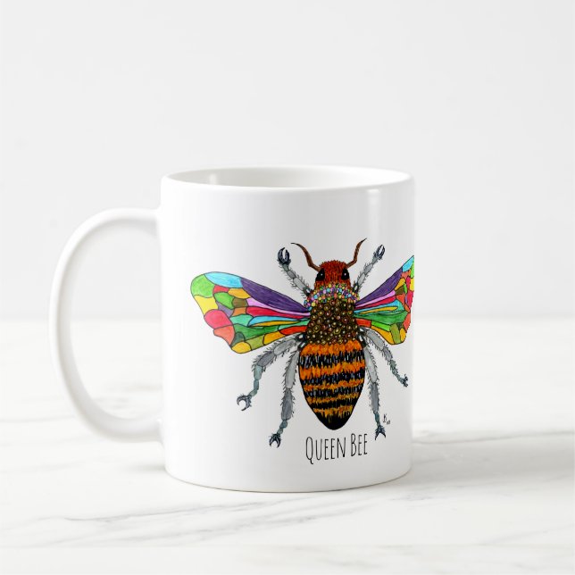 Cute and Colourful Queen Bee Mug (Left)