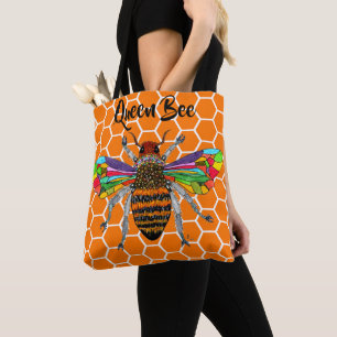 Cute and Colourful Queen Bee Tote Bag