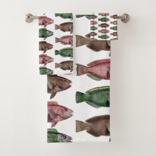 Cute and Colourful Rainbow Trout Towel Set