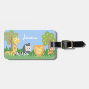 Cute and colourful Safari Animals, for kids Luggage Tag