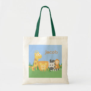 Cute and Colourful Safari Animals Kids Tote