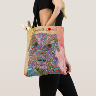 Cute and Colourful Schnauzer Lover Tote Bag