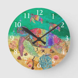 Cute and Colourful Sea Turtle Clock